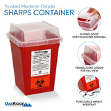 Oakridge Products Sharps Container for Home Use and Professional 1 Quart (5-Pack), Biohazard Needle and Syringe Disposal, Small Portable Container for Travel, CDC Certified