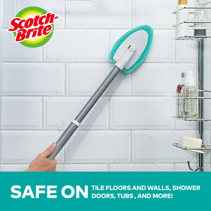 Scotch-Brite Extendable Tub & Tile Scrubber Kit, Includes 1 Handle and 3 Non-Scratch Scrubber Pads