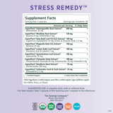 PURE SYNERGY Stress Remedy | Stress Relief Supplement with Ashwagandha | Organic Adaptogen Support from Rhodiola, Lemon Balm, and Holy Basil | for Stress, Adrenal Health, and Mood (60 Capsules)