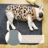 FUAMEY Recovery Suit for Dogs After Surgery,Soft Breathable Dog Bodysuit E-Collar & Cone Alternative Surgical Suit,Male Female Dog Neuter Spay Suits Anti Licking Wounds Onesie Brown Leopard XL