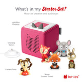 Toniebox Audio Player Starter Set with Counting Songs, Bedtime Songs, Sing-Along Songs, Travel Songs, and Playtime Puppy - Listen, Learn, and Play with One Huggable Little Box - Pink