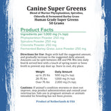 Canine Super Greens by Holistic Bin | Vegan Dog Nutritional Supplement with Marine Phytoplankton, Spirulina, Chlorella, & Fermented Barley Grass | Organic Skin and Coat Support (50 Grams)