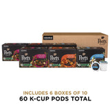 Peet's Coffee, Flavored Coffee K-Cup Pods for Keurig Brewers - Coffee Pods Variety Pack, Vanilla, Hazelnut Mocha, Caramel Brûlée, 60 Count (6 Boxes of 10 K-Cup Pods)