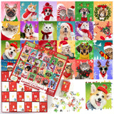 Advent Calendar 2023 Christmas Jigsaw Puzzles, Christmas Dogs & Cats Christmas Holiday Puzzle for Kids Adults 24 Boxs 1008 Pieces Puzzles for Boys Girls Countdown to Christmas Gifts Stocking Stuffer