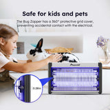 Aspectek 20W Electric Bug Zapper for indoor use. Effective against mosquitoes and flies. 2 extra replacement bulbs included. Lightweight design, 2800V powerful Grid, easy cleaning, washable tray.