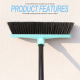 Push Broom Stiff Bristles Outdoor Broom with 51" Long Handle for Cleaning Scrubbing Deck Driveway Yard Patio Garage Concrete Wood Stone Tile Multi-Surface Floor