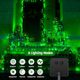 JMEXSUSS 2 Pack Green Solar Halloween Lights, Total 400 LED 151FT Green Solar Lights Outdoor Waterproof, 8 Modes Green Halloween Lights for Patio Yard Garden Christmas Tree Halloween Decorations