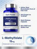 Carlyle L Methylfolate 15mg | 90 Capsules | Max Potency | Optimized and Activated | Non-GMO, Gluten Free | Methyl Folate, 5-MTHF | by Opti-Folate