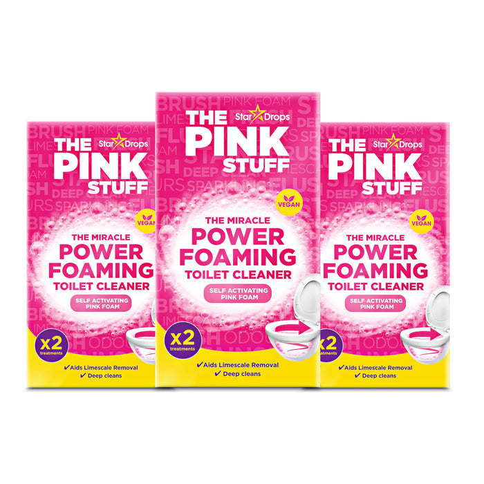 Stardrops The Pink Stuff Miracle Power Foaming Toilet Cleaner – Self-Activating Formula for Deep Cleaning, Stain Removal, and a Fresh Shine – Bathroom Essential