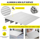 Door Threshold Ramp 4" Rise Door Ramp Aluminum Entry Ramp or Doorways Rated 800 lbs Load Capacity forWheelchair Scooters Power Chairs Walkers Metallic