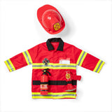 Melissa & Doug Fire Chief Role Play Costume Dress-Up Set Pretend Fire Fighter Outfit With Realistic Accessories, Firefighter Costume For Kids And Toddlers Ages 3+