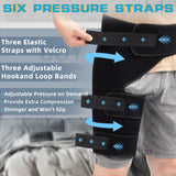 Hiball Adjustable Hip & Thigh Brace for Sciatica Pain Relief - Groin & Hamstring Medical Compression Sleeve Stabilizer for Men and Women, Buttock Support Wrap with Six Nylon Buckle Pressure Strips