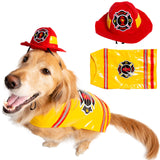 Pet Krewe X-Large Dog Firefighter Costume -Funny Halloween Pet Fireman Outfit Costumes for Fits Small, Medium, Large & Extra Large Pets - Perfect for Halloween, Christmas Holiday, Parties, Photoshoots