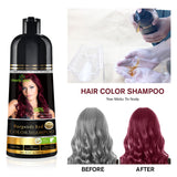 Herbishh Hair Color Shampoo for Gray Hair – Magic Hair Dye Shampoo – Colors Hair in Minutes–Long Lasting–500 Ml–3-In-1 Hair Color–Ammonia-Free (Burgundy)