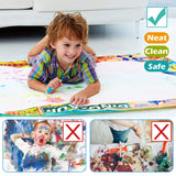 Jasonwell Aqua Water Doodle Mat 60x40 Inches Large Magic Drawing Doodling Mat Coloring Mat Educational Toys Christmas Birthday Gifts for Kids Toddler Boys Girls Age 2 3 4 5 6 7 8 Year Old (Dinosaur)