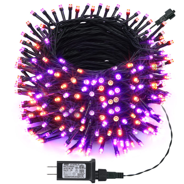 Toodour Orange & Purple Halloween Light, 131ft 350 LED Plug in String Light