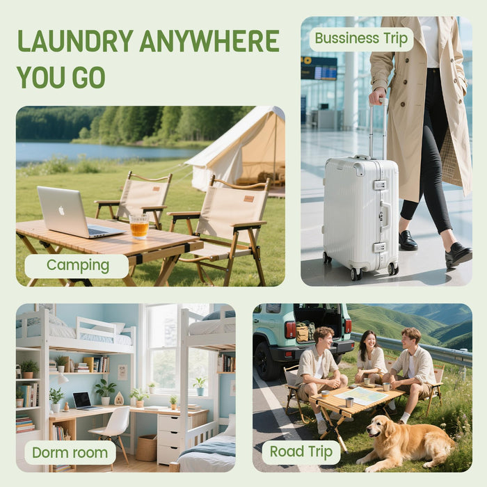 2L Mini Washing Machine, Portable Underwear Washer with 3 Modes (5-Min Wash, 5-Min Rinse, 3-Min Spin), Leakproof & Detachable Design, Drain Hose, Deep Cleaning for Underwear, Socks & Baby Items