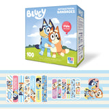 Bluey Kids Bandages, 3 Assorted Sizes 100 CT | Wear Like Stickers, Flexible Adhesive Bandages for Minor Cuts, Scrapes, and Burns. Great Gift idea for Kids.