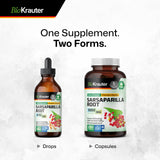BIO KRAUTER Sarsaparilla Root Organic Tincture - Herbal Liquid Extract Supplement for Liver Support - Alcohol & Sugar Free Vegan Drops 4 Fl.Oz.