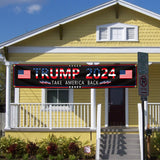 Generic Trump 2024 Banner 120"" x 20"" Decorations Take America Back Black Red Star America Yard Sign Flag with 4 Brass Grommets protection Fade Resistant for Outdoor