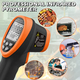 BTMETER BT-1500 Pyrometer 30:1 Industrial Laser Thermometer Gun, -58℉ to 2732℉ Non Contact High Temp Infrared Thermometer Digital IR Temperature Gauge Orange(NOT for Human Temp Test)