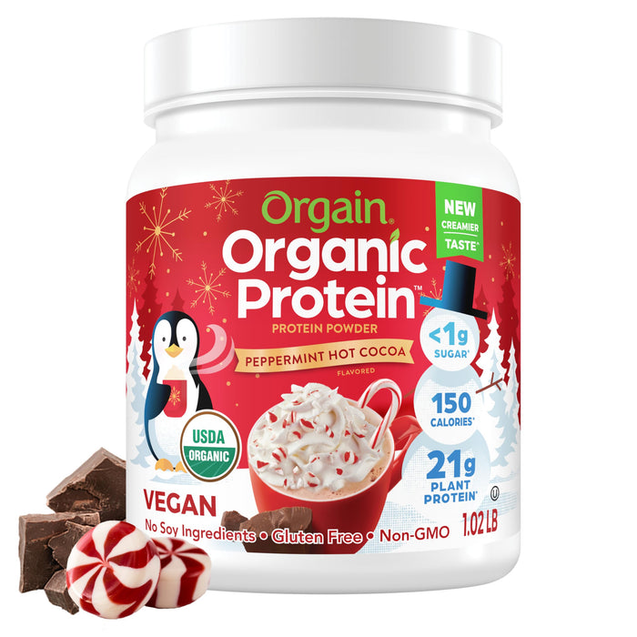 Orgain Organic Vegan Protein Powder, Iced Coffee - 21g Plant Protein, 60mg of Caffeine, Low Net Carb, No Lactose Ingredients, No Added Sugar, Non-GMO, For Shakes & Smoothies, 2.03 lb