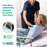 Improvia Positioning Bed Pad with Handles – Quick-Drying, 6-Handle Incontinence Bed Pads – Washable, Waterproof, Reusable Pads for Elderly, Bedridden, Transferring, & Mattress Protection, 34x36 in.