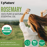 UpNature Organic Rosemary Essential Oil – USDA Certified Organic, 100% Pure Rosemary Oil for Hair Growth, Nourishing Scalp Strengthening Hair Oil for Healthy Hair Growth, Skin & Nails, 2oz