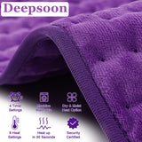 Heating Pad-Electric Heating Pads for Back,Neck,Abdomen,Moist Heated Pad for Shoulder,Knee,Hot Pad for Pain Relieve,Dry&Moist Heat & Auto Shut Off(Purple, 12''×24'')