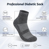 Revosoxs Diabetic Socks for Men Women,5 Pairs Seamless Toe Diabetic Ankle Socks for Women,Non-Binding Diabetic Socks(Grey-Medium)