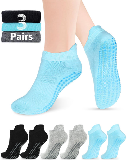 Pilates Grip Socks for Women Men Size 9-11 Yoga Socks Accessories Non Slip Grippy Socks Soccer Womens Hospital Barre Black Barefoot Socks Grippers Postpartum Essentials Non Skid Socks For Elderly Gift