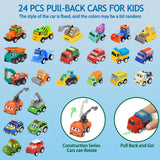 Advent Calendar 2024 for Kids Boys, 24 Days Christmas Countdown Calendar with Cute Pull-Back Cars Vehicles, Holiday Gift for Kids, Christmas Countdown Calendars for Kids Boys Toddlers