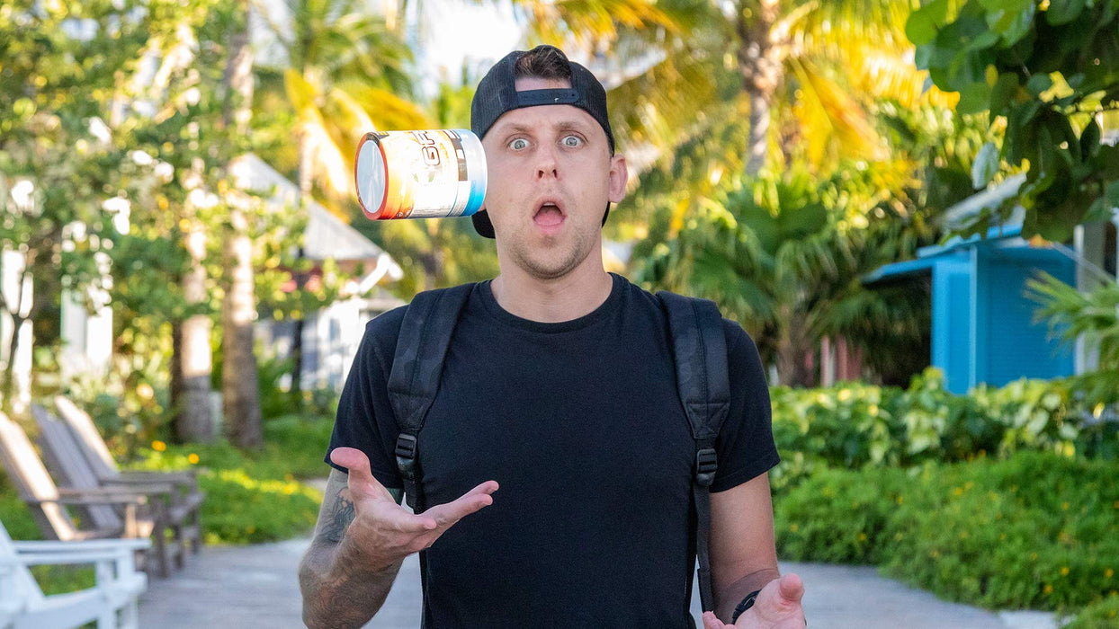 G Fuel Roman Atwood Energy Powder, Sugar Free, Clean Caffeine Focus Supplement, Water Mix, Orange, Coconut & Pineapple Flavor, Focus Amino, Vitamin + Antioxidants Blend - 9.8 oz (40 Servings)