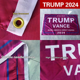 Trump Vance 2024 Flag 3x5 Ft Trump Vance Flag Make America Great Again Flag Patriotic Outdoor Decor with Brass Grommets (red)