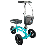 KneeRover Jr All Terrain Knee Scooter for Kids and Small Adults for Foot Surgery Heavy Duty Knee Walker for Broken Ankle Foot Injuries Recovery - Leg Scooter Knee Crutch Alternative (Coastal Teal)