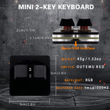 BTXETUEL NONO OSU keypad 2-Key Red axis Gaming USB Keyboard,Hotswap Mechanical Keyboard,Mini Mechanica RGB keypad for macros and Rhythm Games.