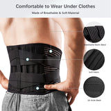 FREETOO Back Braces for Lower Back Pain Relief with 6 Stays, Breathable Back Support Belt for Men/Women for work , Anti-skid lumbar support belt with 16-hole Mesh for sciatica(M)