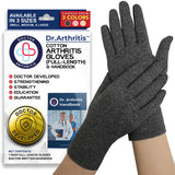 Doctor Developed Arthritis Gloves - Full Finger Compression Gloves for Raynauds & Hand Pain - Compression Gloves for Arthritis for Women & Men, Carpal Tunnel Gloves With Doctor Handbook (full-length, M, Grey)