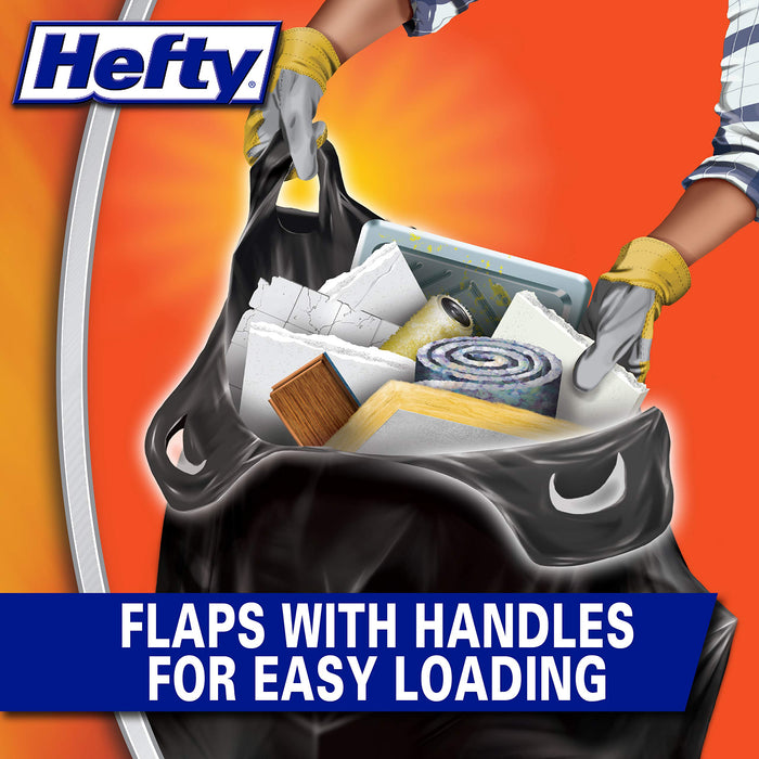 Hefty Load & Carry Heavy Duty Contractor Large Trash Bags, 42 Gallon, 26 Count