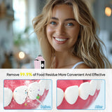 GENKENT Water Dental Flosser Cordless for Teeth Cleaning 300ML Dental Oral Irrigator 3 Modes 5 Tips Rechargeable Waterproof Electric Flossing for Home Travel (Pink)