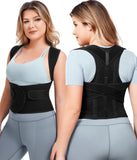 URSEXYLY Back Brace Posture Corrector for Women Adjustable Shoulder Straightener Full Back Support Upper and Lower Back Pain Relief,Spine Back Straightener Posture Corrector (Black, X-Large)