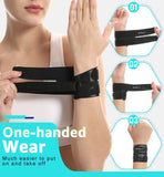 HiRui Wrist Brace Wrist Wrap for TFCC Tears, Ultra-thin Compression Wrist Strap Wrist Support for Workout Basketball Tennis Weightlifting Tendonitis Carpal Tunnel Syndrome-Adjustable (Black, 2 Pack)