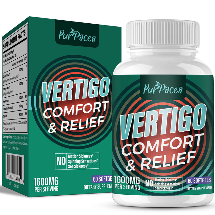 Liposomal Vertigo Supplement 1600MG, Advanced Absorption Formula, Natural Inner Ear Balance Supplement with Ginger & Ginkgo Biloba Extract, 60 Softgels, 30-Day Supply