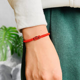 Tibetan Handmade Lucky Bracelet - Friend Love Family Couple Bracelet- Lucky Woven Red String Thread For Protection-Valentine Christmas Gift Idea (Black+Red(2pcs))