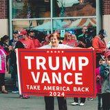 Probsin Trump Vance 2024 Flag 3x5 Ft Double Sided Trump Vance 2024 Take America Back MAGA Flag Party Supplies Yard Signs Hanging Poster for College Room Man Cave Welcome Photo Backdrop (Red)