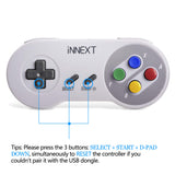 SAFFUN 2 Pack 2.4 GHz Wireless USB Controller Compatible with SNES Games, SNES Retro USB PC Super Classic Controller for Windows PC MAC Linux Genesis Raspberry Pi Retropie (Multicolored Keys)