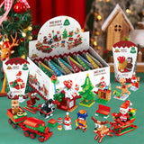 ZYLEGEN Christmas Party Favors Building Blocks Set Gift, Christmas Toys Mini Cute Bricks Advent Calendar Goodie Bags Fillers Classroom Prizes for Kids Boys or Girls 6-12(12Pack)