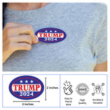 Trump 2024 Oval Shaped Stickers - Express Your Patriotism with Premium Stickers - Make America Great Again - Decals for Laptops, & Water Bottle (1 Roll – 250 Stickers)