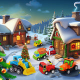 Advent Calendar 2024 for Kids Boys, 24 Days Christmas Countdown Calendar with Cute Pull-Back Cars Vehicles, Holiday Gift for Kids, Christmas Countdown Calendars for Kids Boys Toddlers