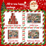 Christmas Advent Calendar Puzzle 1000 Piece for Adult, Christmas Countdown Calendar 2024 Jigsaw Puzzle, Holiday Santa Puzzle for Adult 1000 Piece